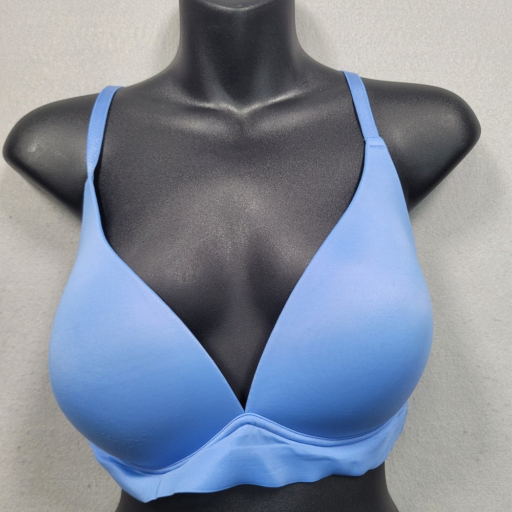 Soma Enbliss Luxe Plunge Bralette Blue Wireless V-Neck Bra Large 79984